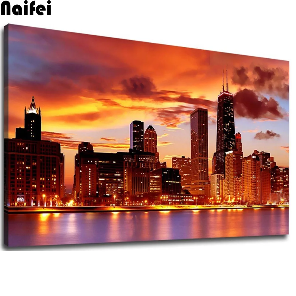 Алмазная 5D картина Нью-Йорк с изображением городского пейзажа сделай сам