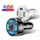 3A QC3.0 4 USB Автомобильное зарядное устройство с двумя портами USB для быстрой зарядки QC телефон зарядное устройство адаптер для IPhone 12 11 Pro Max 6 7 8 Xiaomi Redmi Huawei