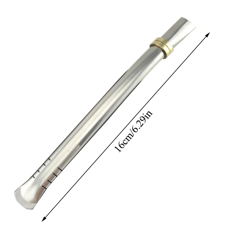 

Straw Spoon Stainless Steel Reusable Straw Spoon Multifunction Simple Smooth Drinking Straw Filter Argentine Mate Tea Spoon