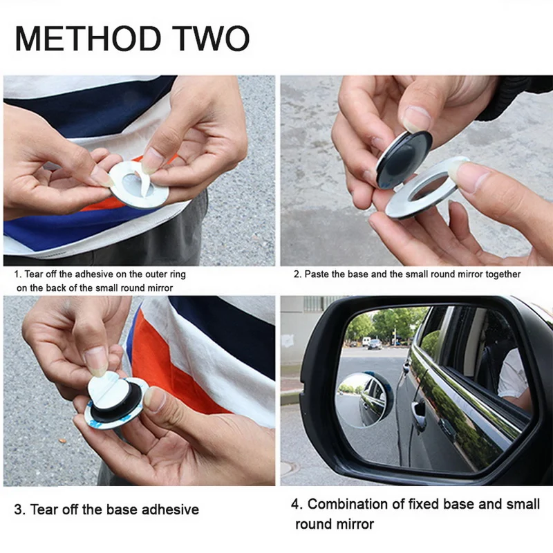

360 Degree HD Blind Spot Rear View Mirror Accessories Mini Wide Dead Angle Round Mirror Rearview Auxiliary Rimless Products