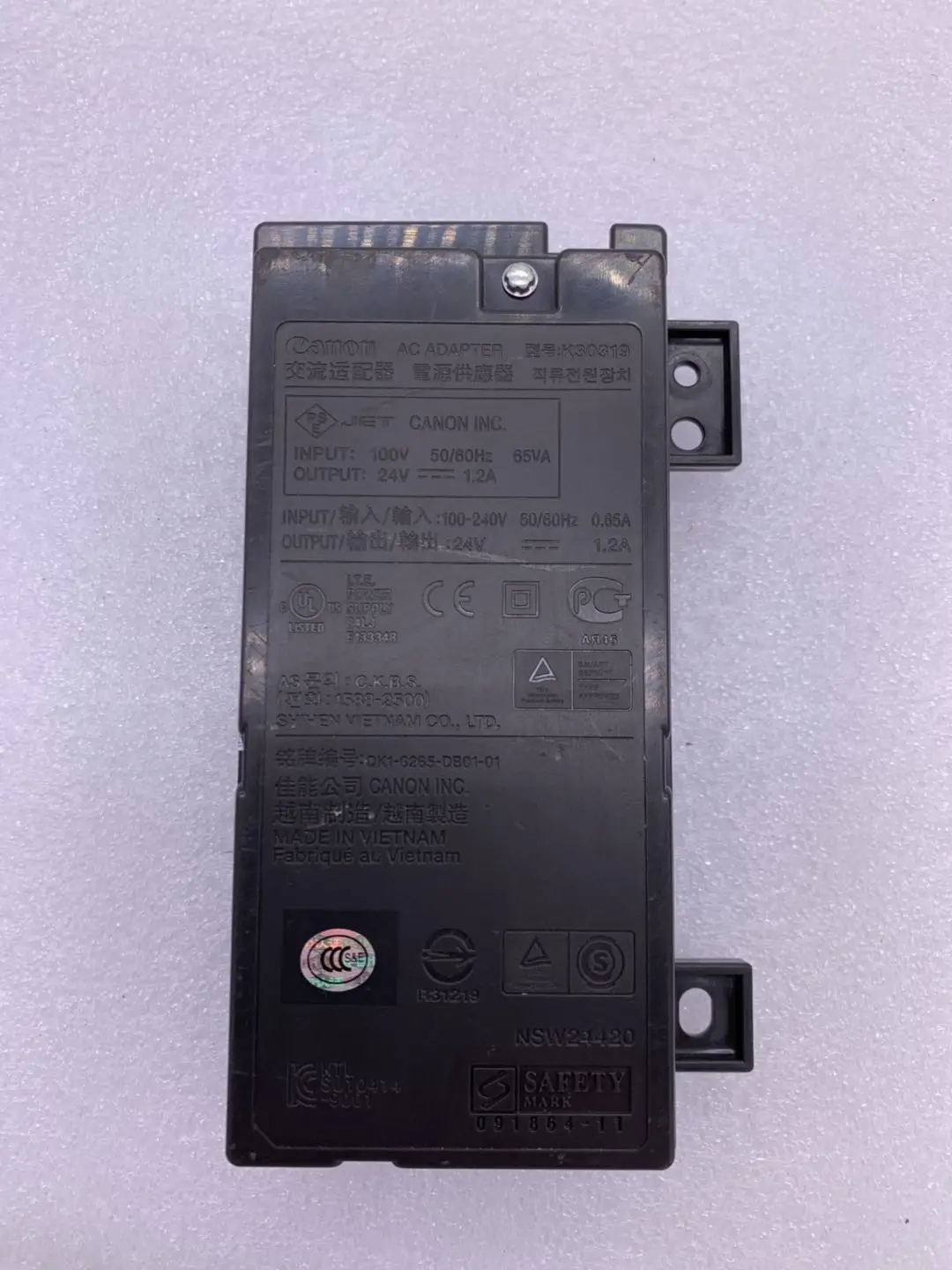 

Адаптер питания K30319 для canon 24 в 1,2 A MX368 MX358 MX340 MX428 MX420 MX410