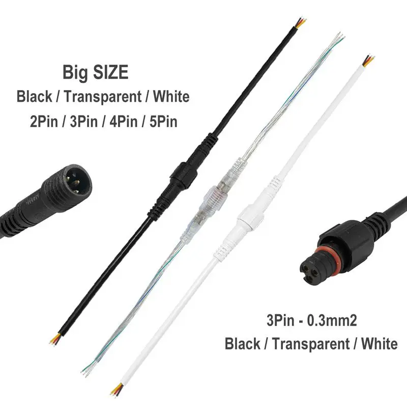 2pin/3pin/4pin разъем IP67 Водонепроницаемый провод светодиодный водонепроницаемый