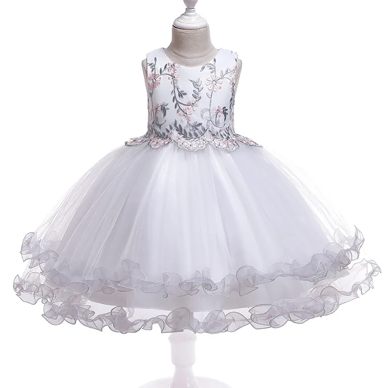 Платье для девочек принцессы vestido Детское платье Свадебное Одежда Цвет белый menina