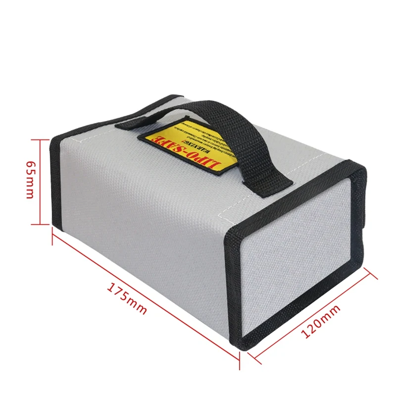 

Portable Explosion-proof Fireproof LiPo Battery Safety Bag 175*120*65mm With Handle