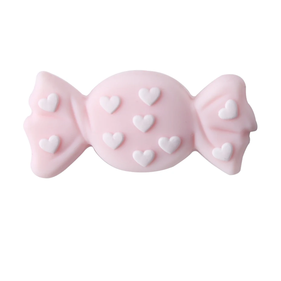 candy light pink Let'S Make/1 шт., силиконовый прорезыватель, бусины, Шестигранник, Прорезыватель для зубов, маленькие грызуны, мультфильм, жемчуг, 0-12 месяцев, силиконовая погремушка, детский Прорезыватель - Цвет: candy light pink