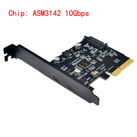 Плата PCIE Raiser USB 3,1, два реверсивных порта USB 3,1 Gen, 2 порта Type-C, PCI Express X4 SATA, 15 контактный разъем, 10 Гбит/с, плата расширения