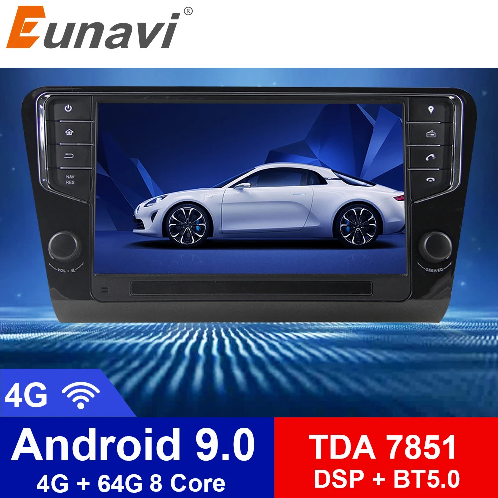 Eunavi 9 'Ƈ Din Android 0 автомобильное радио GPS навигация 4G RAM для Volkswagen Skoda Octavia 2014 2015 2016