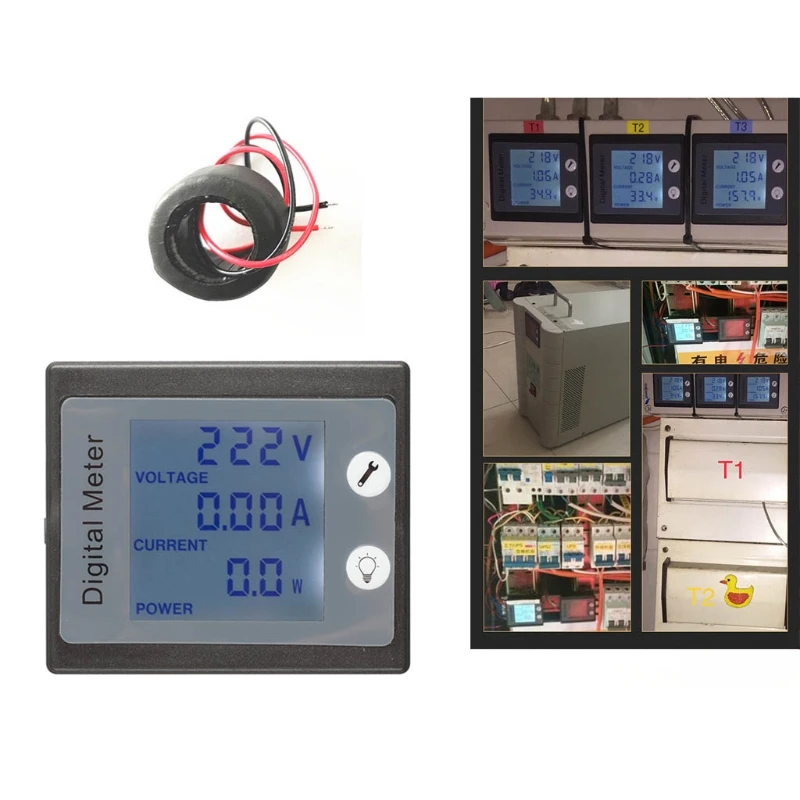 

High Precision Digital Voltmeter Monitor LED Display Current Voltage Energy Tester Multifunctional 80-260V 100A 2 Typ A0KF