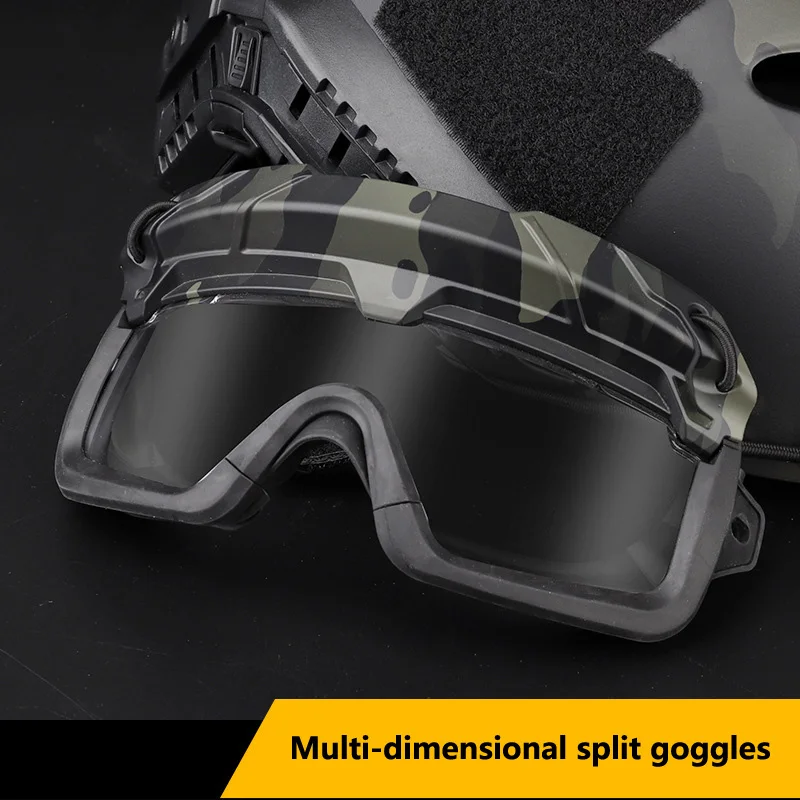 

Multi-dimensional split tactical goggles compatible with fast helmet field outdoor hunting shooting eye protection Two Use Modes