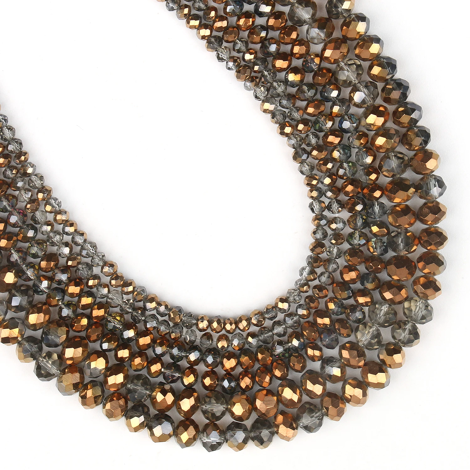 

Faceted Austria Crystal Glass KC Gold Half Plating Rondelle Round Loose Beads For Jewelry Making Bracelet Accessories 3 4 6 8mm