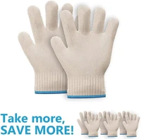 10 pc heat resistant oven gloves heat resistant with fingers oven mitts pot holders cotton work gloves kitchen gloves double set
