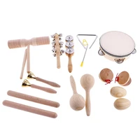 musical hand percussion set shaker bell sand maraca eggs hammer shaker sound guiro rhythm stick wooden musical eudcational toys