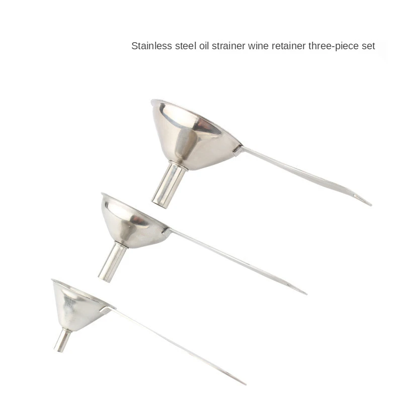 

Stainless steel funnel 3 piece set small funnel mini jam spill household oil spill stainless steel vinegar sauce funnel