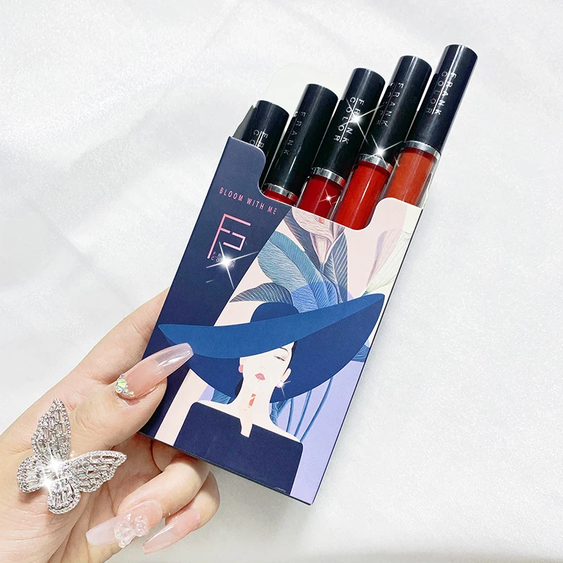 

Five Pack Cigarette-shaped Lipstick Set Matte Velvet Lasting Creative Blue Pink Girl Cigarette Tube Lip Glaze Set Lip Makeup