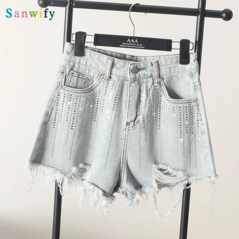 Шикарные шорты Для женщин 2020 потертые Рваные джинсовые Джинсовые Уличная из
