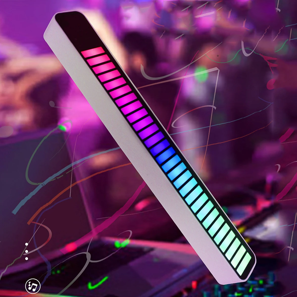 RGB LED Light Bar Sound Control APP Colorful Atmosphere Lamp Pickup Rhythm For Car Desktop Game Room Decor Strip | Лампы и освещение
