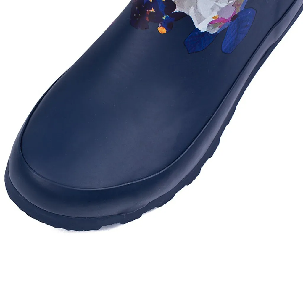 Женские Водонепроницаемые непромокаемые сапоги Длинные с цветочным узором