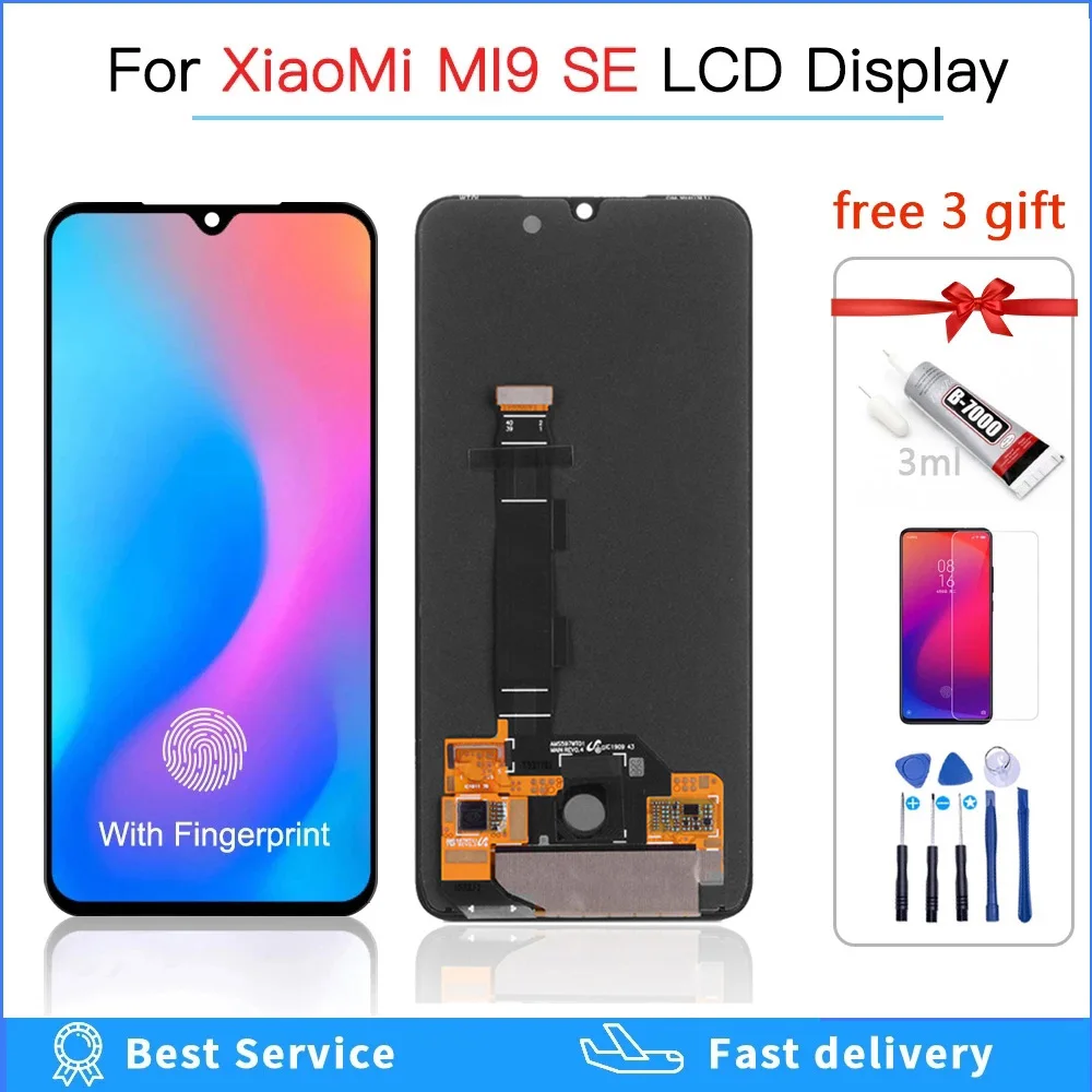 

5.97inch Original For Xiaomi MI 9 SE Mi9 Se Amoled LCD Display Screen Touch Screen Digitizer For mi9se Display with fingerprint