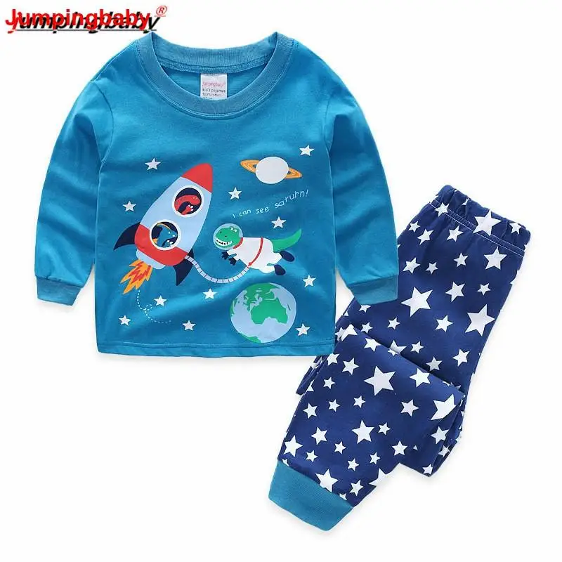 Jumpingbaby 2019 Пижама для мальчиков детская одежда пижама детей Пижамный комплект