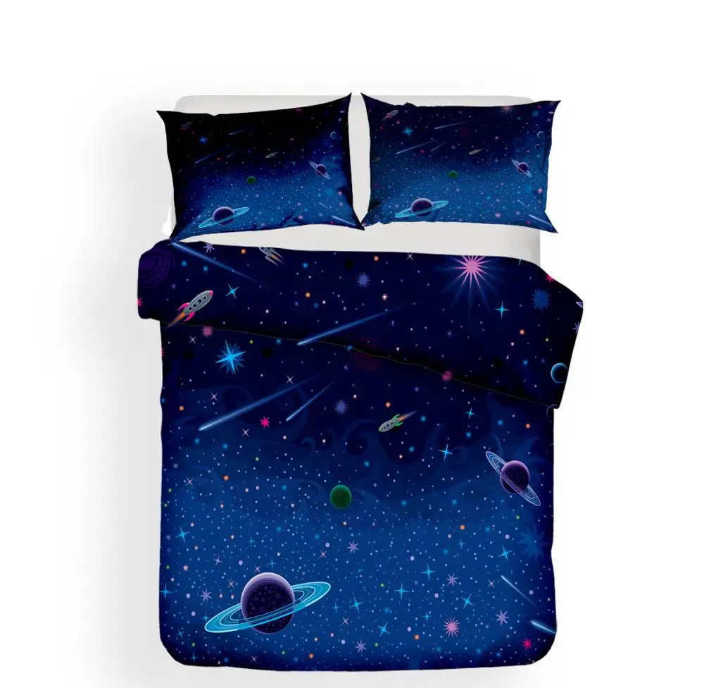 Двойные фонарики постельное белье с аниме 3D расширенные звездное небо одеяла и