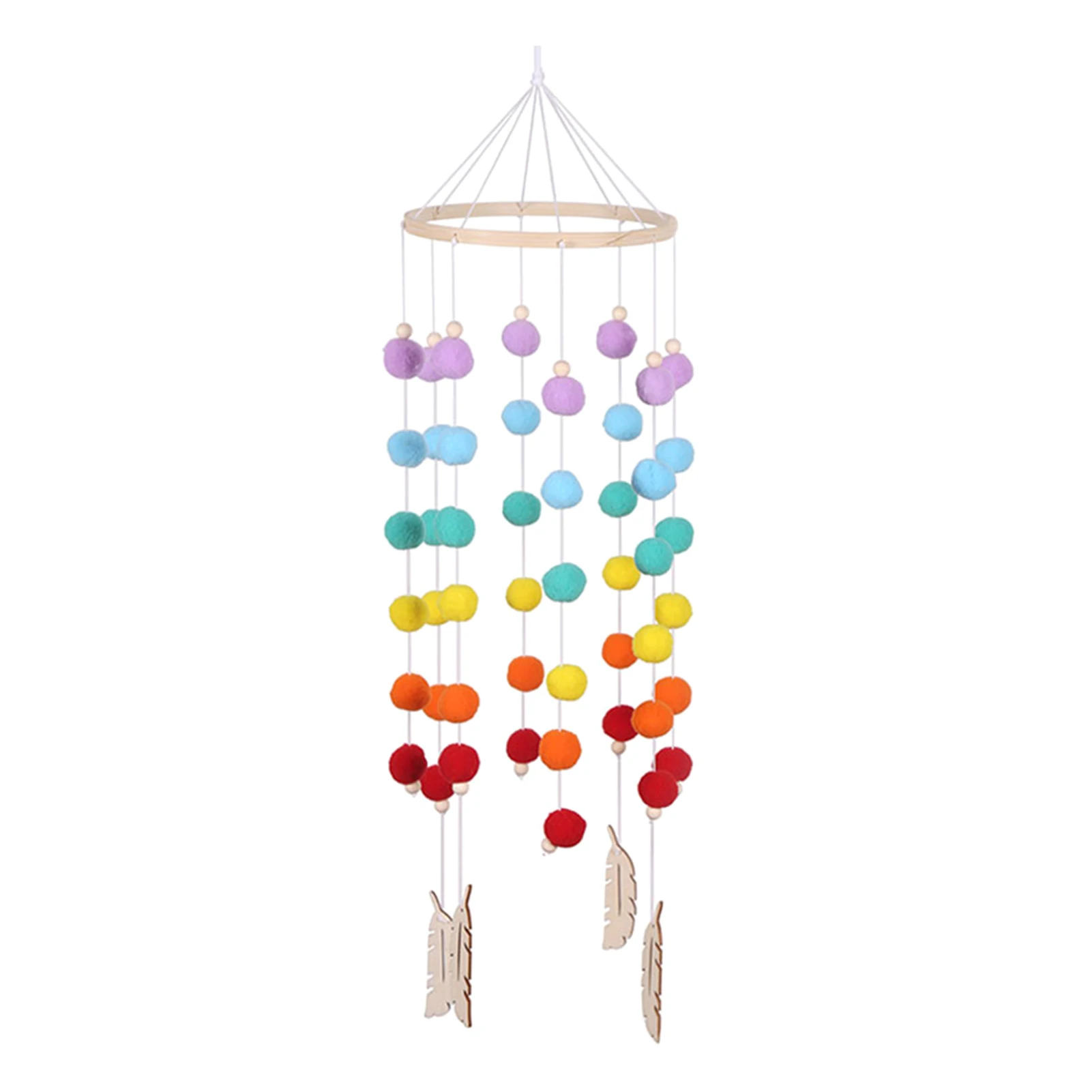 

Ceiling Rotating Wooden Infant Bedroom Home Gift Hanging Balls Pendant Toy Baby Crib Mobile Wind Chimes Nursery Decor