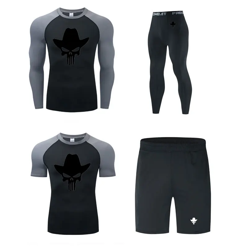 

2021 MMA Clothing Shirts Rashguard Fitness Base Layer Skin Tight Weight Lifting Men T Shirts Muay Thai Shorts Boxe Clothing