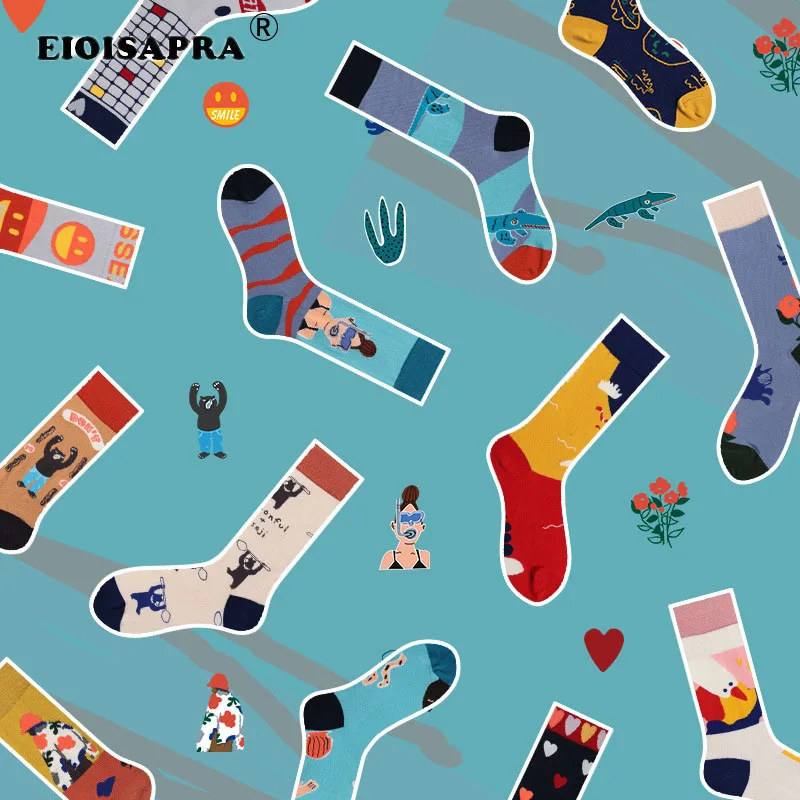 Новинка креативные художественные Мультяшные носки для улицы Повседневные в