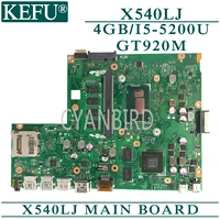 kefu original mainboard for asus x540lj with 4gb ram i5 5200u gt920m laptop motherboard