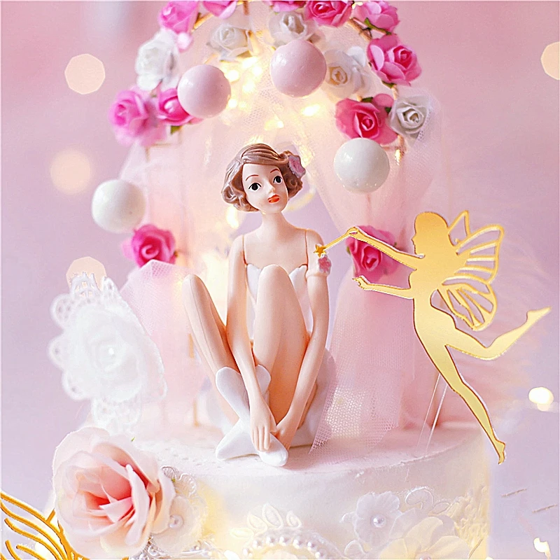 Пряжа арка цветок эльф торт Топпер для вечерние украшения Феи товары дня