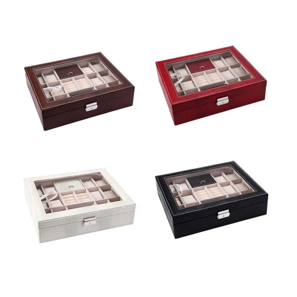 

Фотоорганайзер с кольцом-брелком Блокируемая коробка для ювелирных изделий с прозрачным верхом