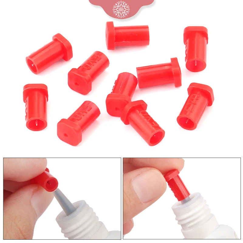 

10 шт. клей для ресниц бутылки Plug Блокировка иглы клей земснаряд горлышко бутылки клей индивидуальные для наращивания ресниц, инструмент для...