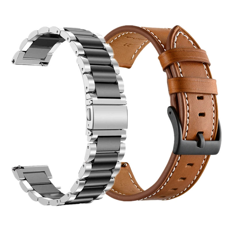 Для samsung Galaxy Watch active 2 44 мм 40 мм Набор браслетов из нержавеющей стали и кожи ремешок для Galaxy Watch 42 мм Шестерня s2