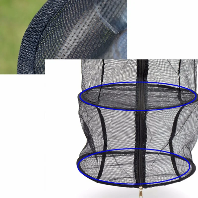 

3 Layers Folding Mesh Hanging Fish Net Net Rack VegetableDrying Fishing Fish Dishes Dryer Hanger Dry Food Fish Net Storage