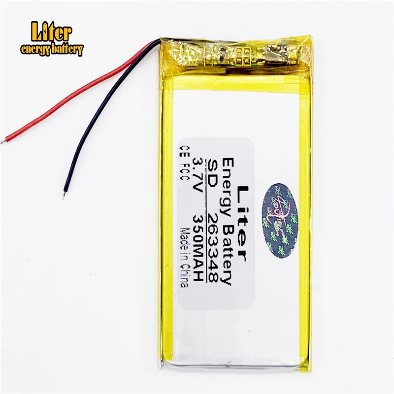 3 7 в литий-полимерная батарея 263348 350 мАч MP3 MP4 MP5 Bluetooth DIY игрушечная | Электроника