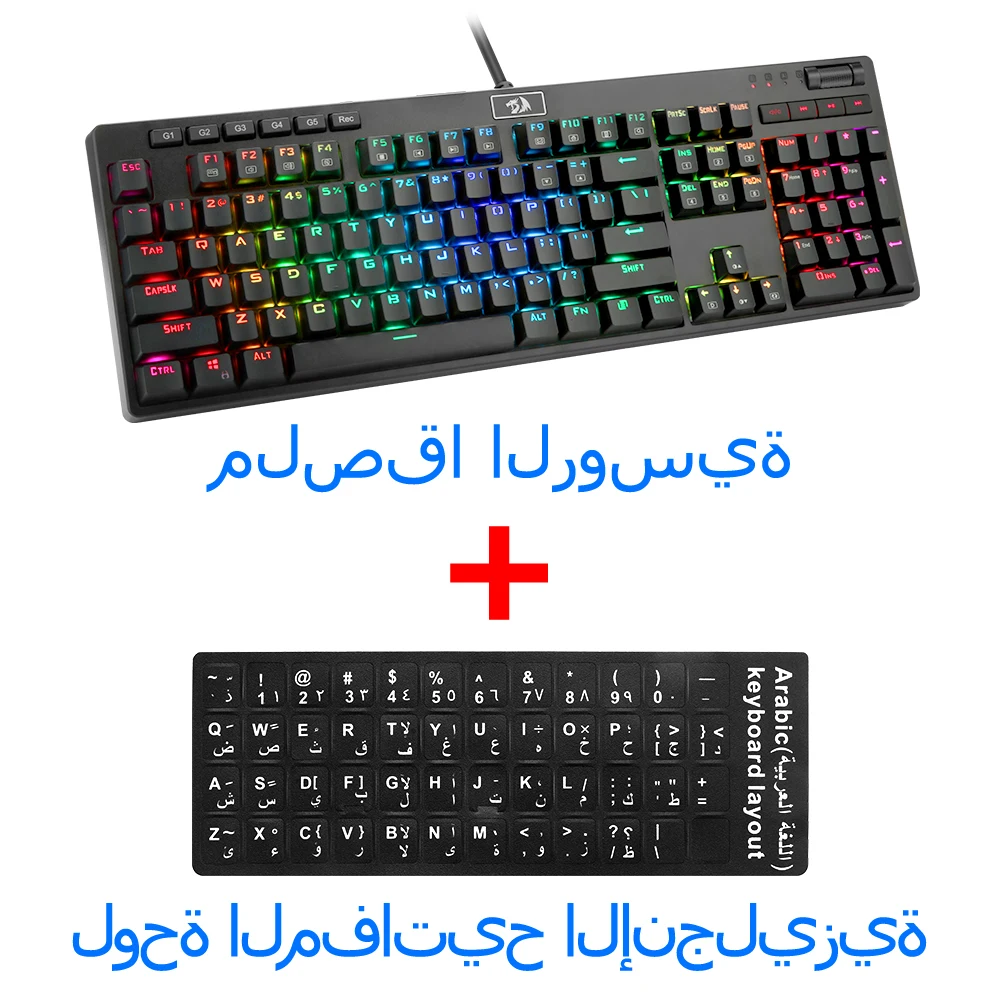 K579RGB SA Redragon K579 RGB USB Механическая игровая клавиатура синий переключатель со светодиодной подсветкой 104 ключ анти-ореолы проводной ПК Компьютерная игра - Цвет: K579RGB SA
