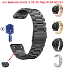 Ремешок из нержавеющей стали для наручных часов Garmin Fenix6 6X Pro 5 5X Plus 3HR