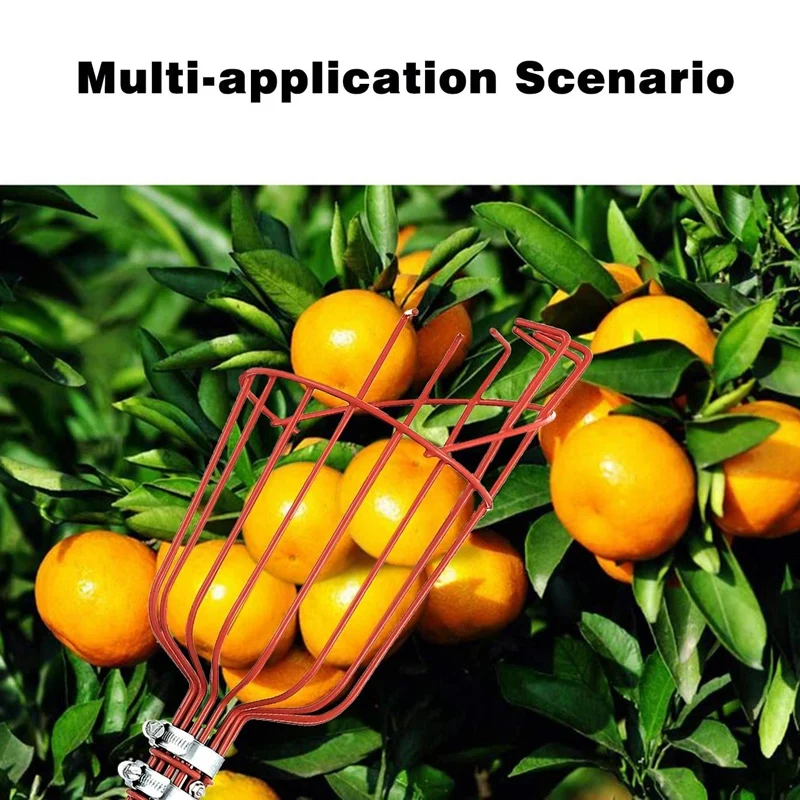 

Fruit Picker Tool-Height Adjustable Fruit Picker with Big Basket Apple Orange Pear Picker with Light Weight