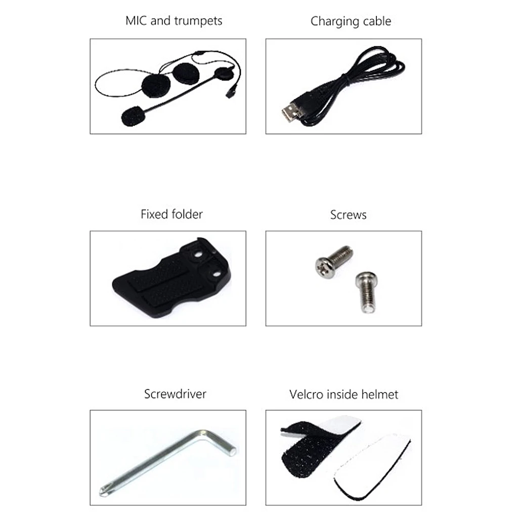 

Wireless Helmet Intercom Headphones - CSR4.2 Stereo Communication Systems for