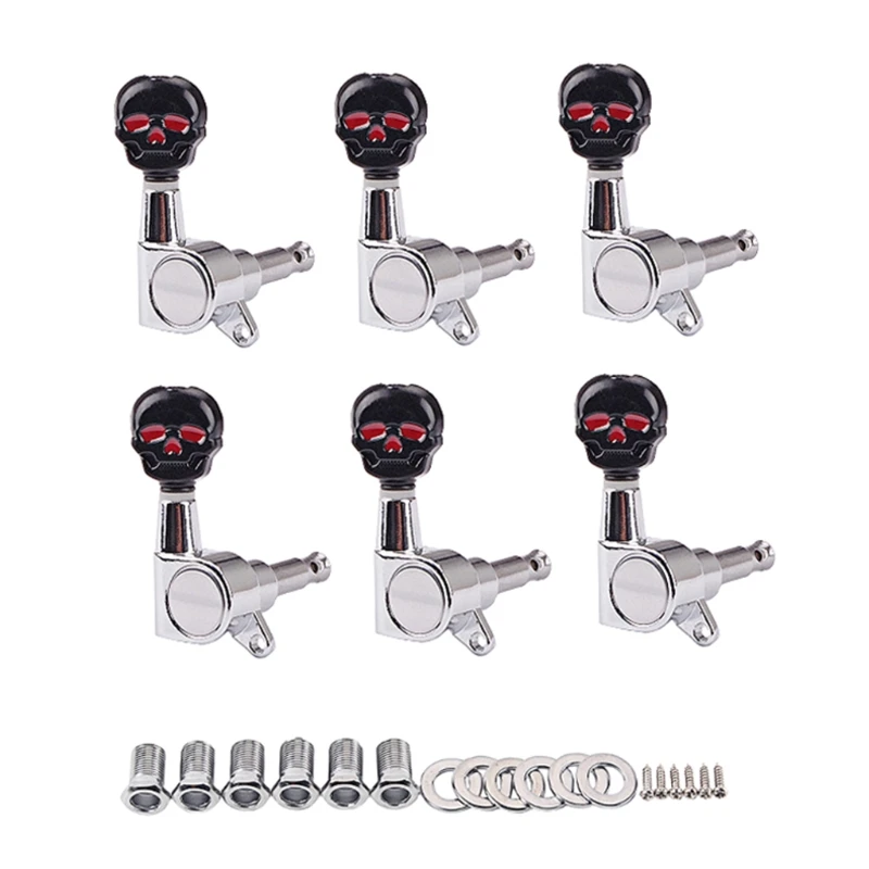 

124F Guitar Locking Tuners Machine Heads Tuning Pegs Keys Set Black