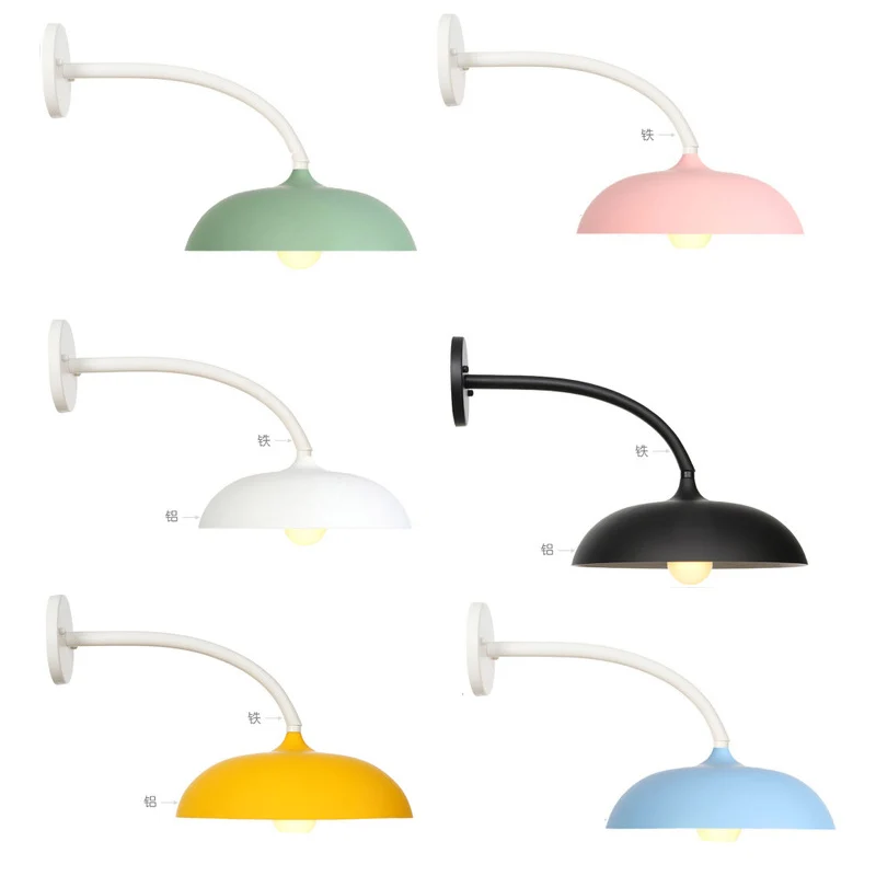 

Nordic Modern wall light Umbrella Restaurant Decoration Macarons wall Lamp Living Room Bedroom Aisle Stairs Bedside Home Decor