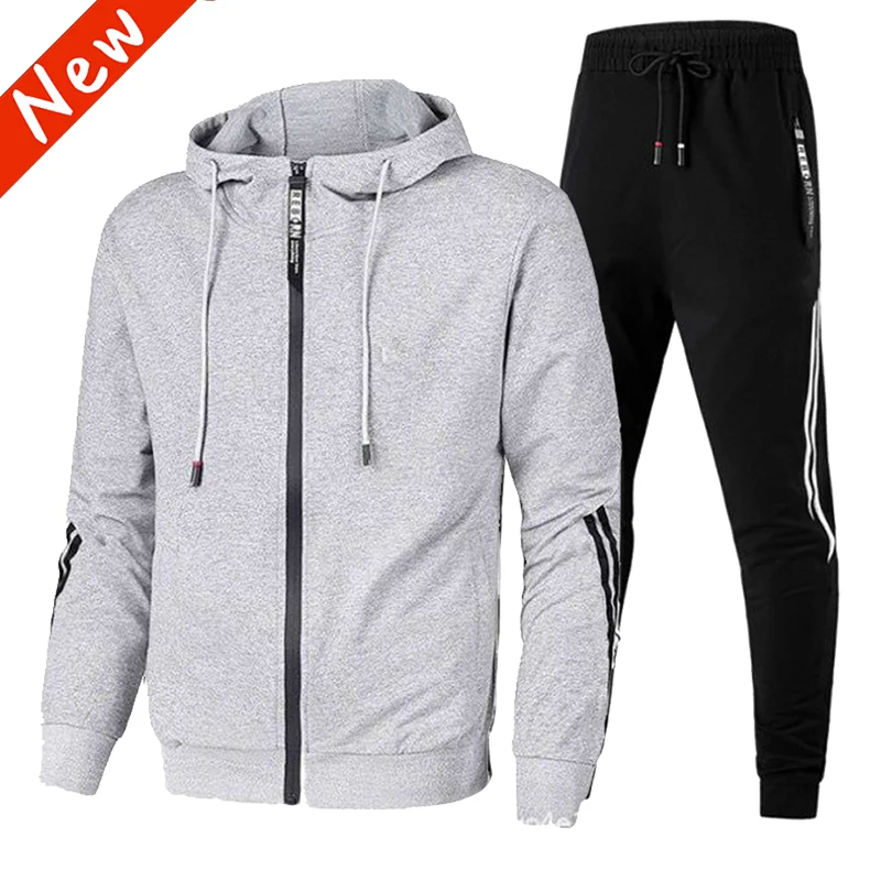 

2022 new running sports suit hoodie + Sweatpants male autumn and wintercasual fashion hooded men set