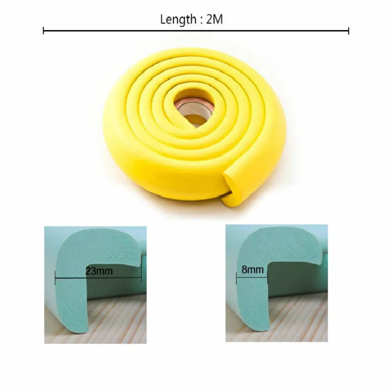 2M Children Protection Table Guard Strip Baby Safety Products Glass Edge Furniture Horror Crash Bar Corner Foam Bumper Collision | Мать и