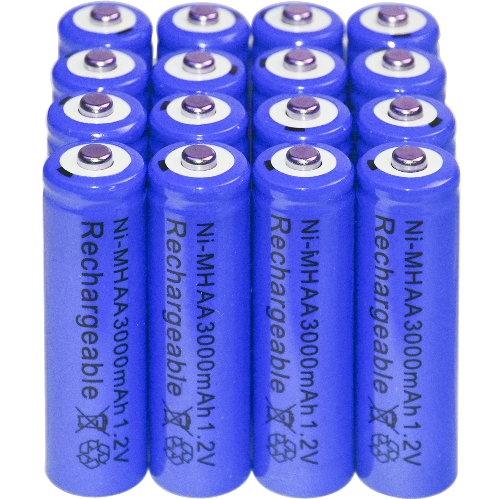 4-48pcs New Brand AA rechargeable battery 3000mah 1.2V NI-MH Rechargeable for led light toy mp3 Blue | Электроника