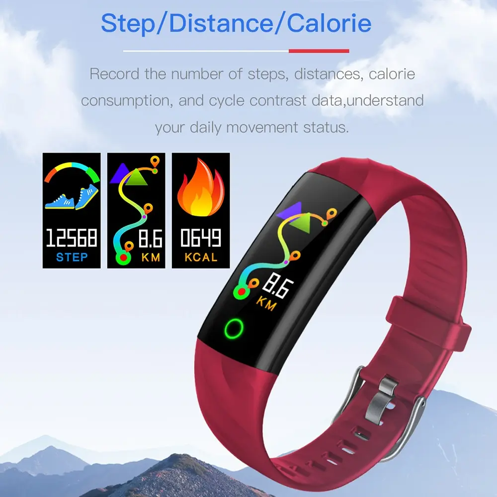 Смарт браслет IP67 Водонепроницаемый плавание фитнес трекер монитор сердечного