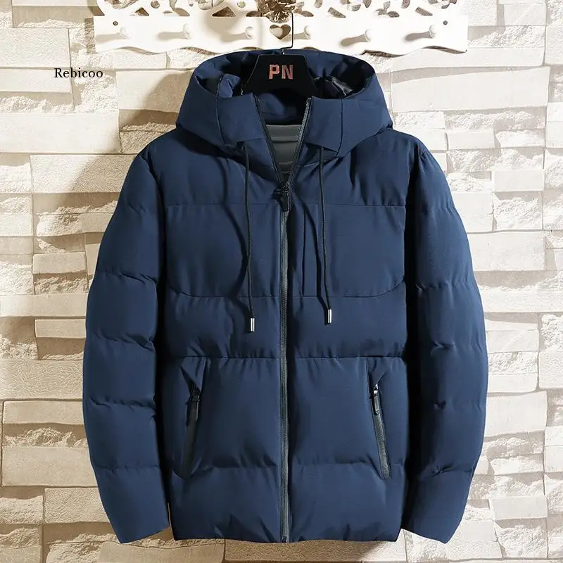 

Winter Quality Men Hooded Zipper Jacket Mens Warm Duck Coat Male Thicken Zipper Mens Jackets Winter Jackets for Men