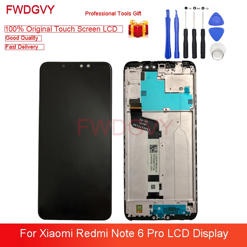 

Оригинальный ЖК-дисплей 6,26 дюйма для Xiaomi Redmi Note 6 Pro 10, сенсорный экран с рамкой, дигитайзер в сборе, запасные части для ремонта