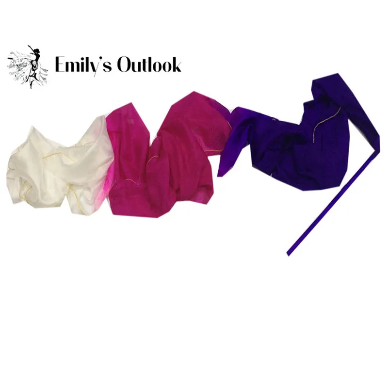 Стример для танца живота из натурального шелка со стержнем с водяными и