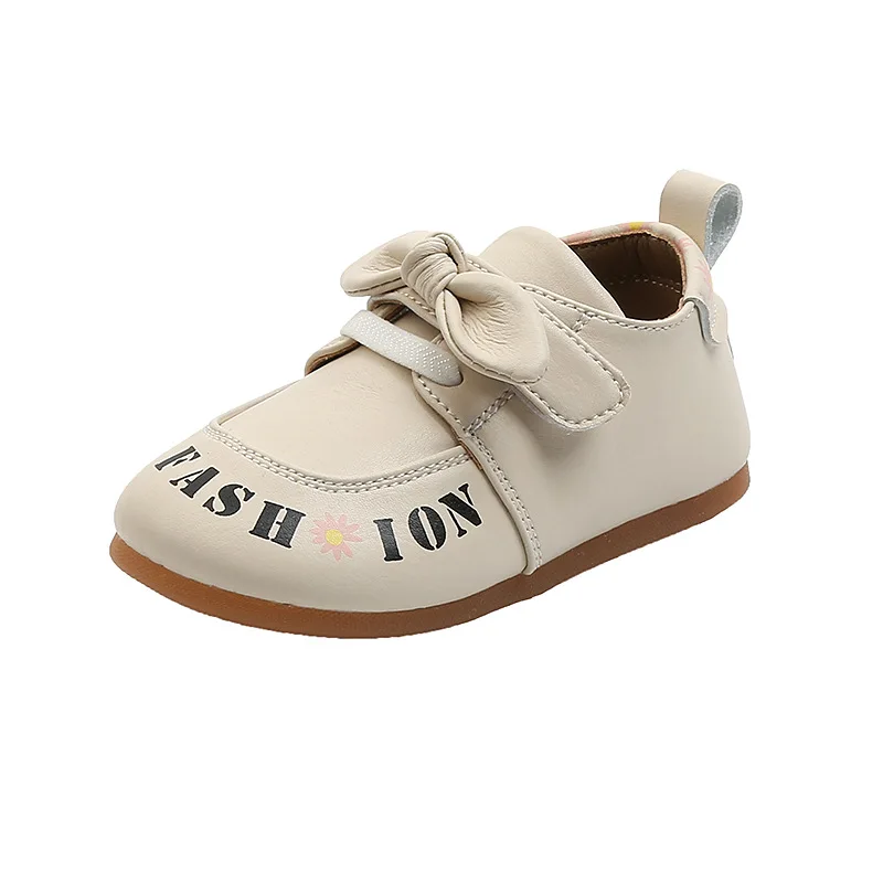 

Yoliyolei 1 Pair Baby Girls Shoes Fashion Princess Shoes Soft Sole With Bow Single Shoes Letters Summer Casual Leather Shoes
