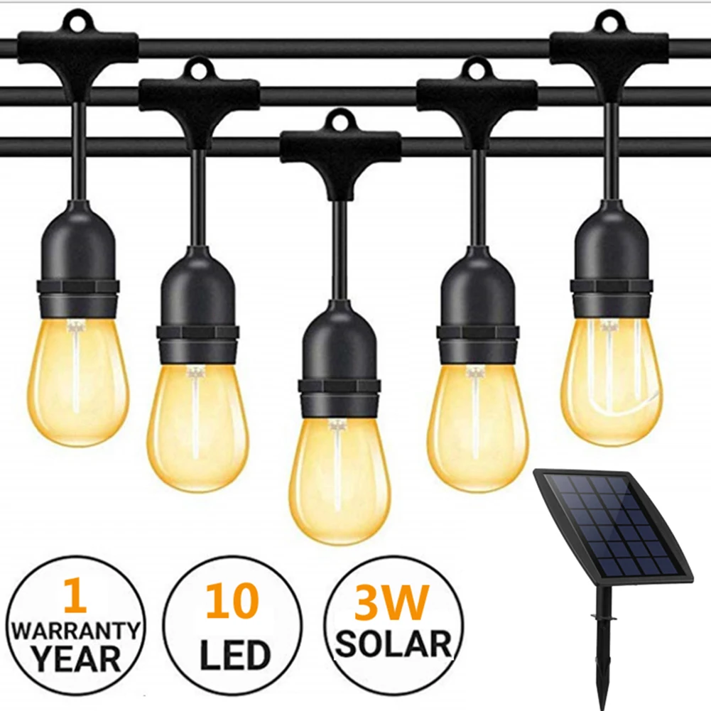 

10pcs Garden Camping Hanging LED Light Fall-proof Energy-saving Bulbs Porch Patio Garden Lamps for Xmas New Year
