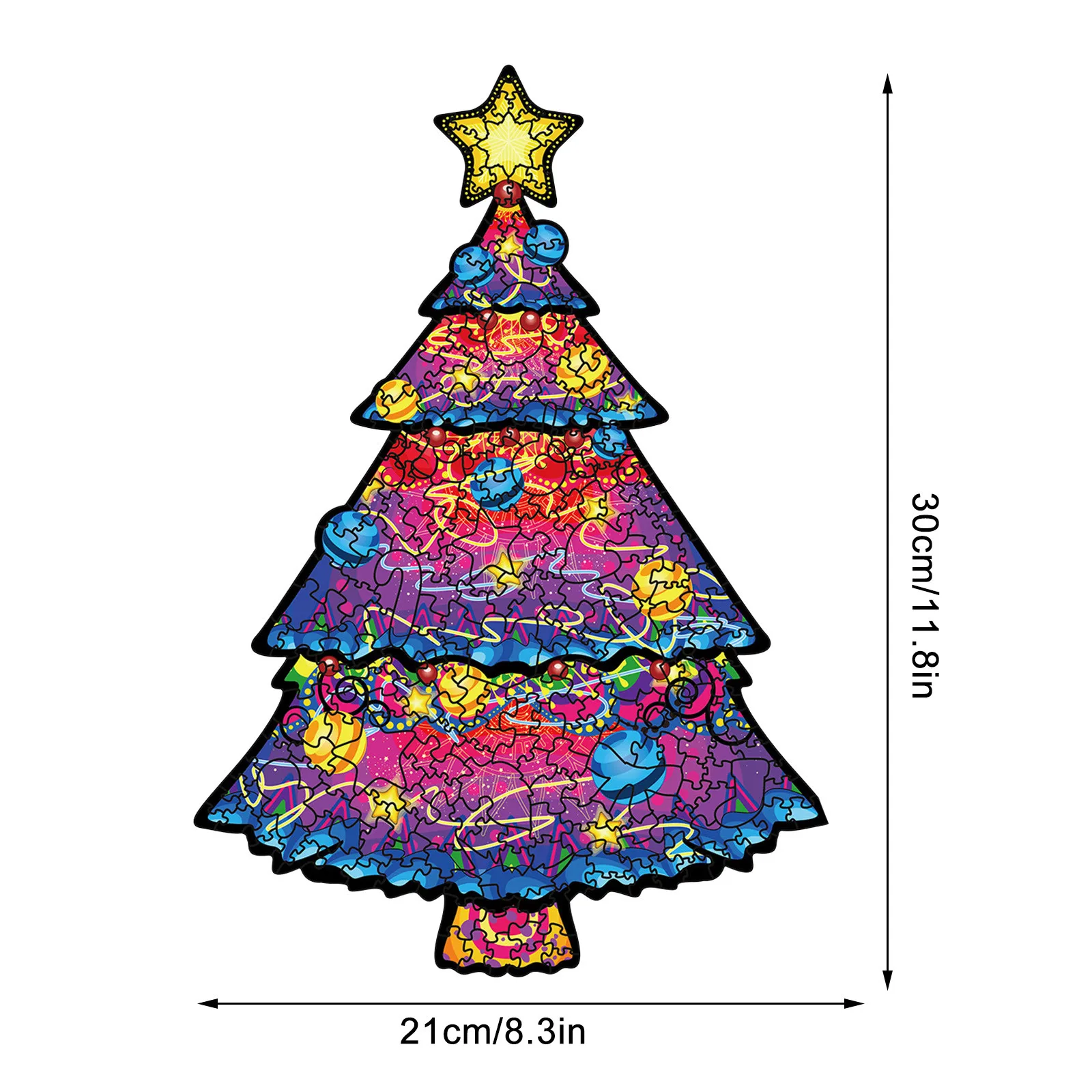 

Wooden Christmas tree Puzzle Unique Shape Pieces Animal Gift For Adults And Kids 200 Pieces montessori Home Decoration